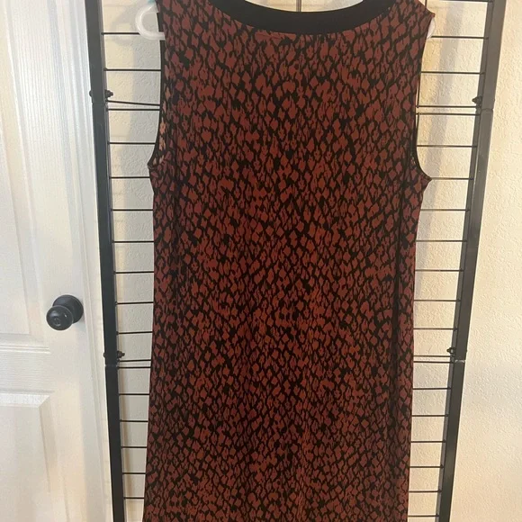 Rust orange /Black Sleeveless Dress - Picture 3 of 5
